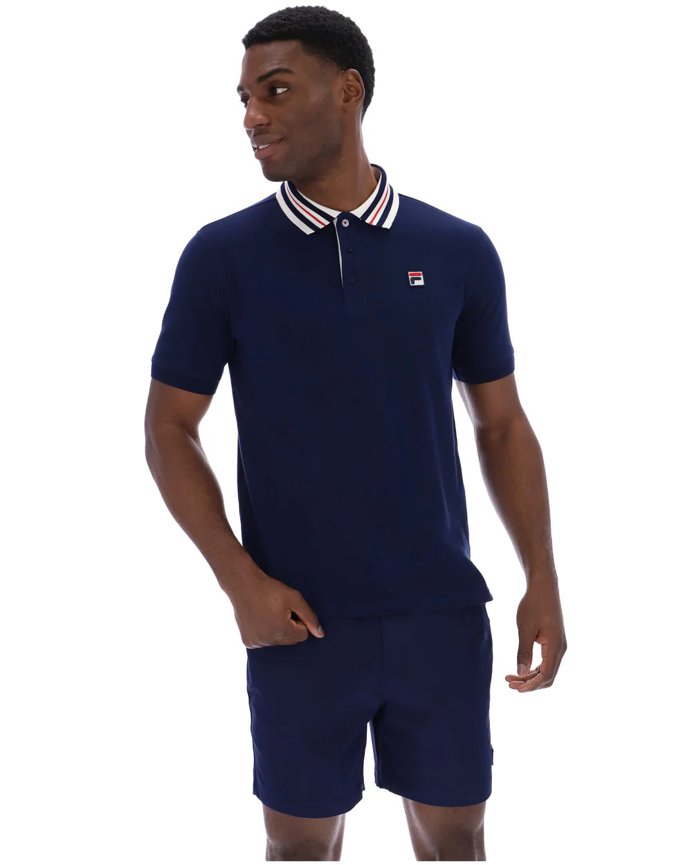 Fila Vintage Achille Three Button Heritage Tape Basic Polo Navy - RD1 Clothing
