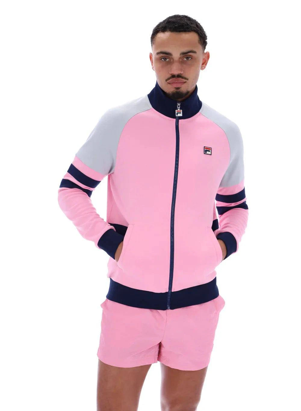 Fila Founder 2 Track Top Prism - Pink/Navy/High Rise - RD1 Clothing