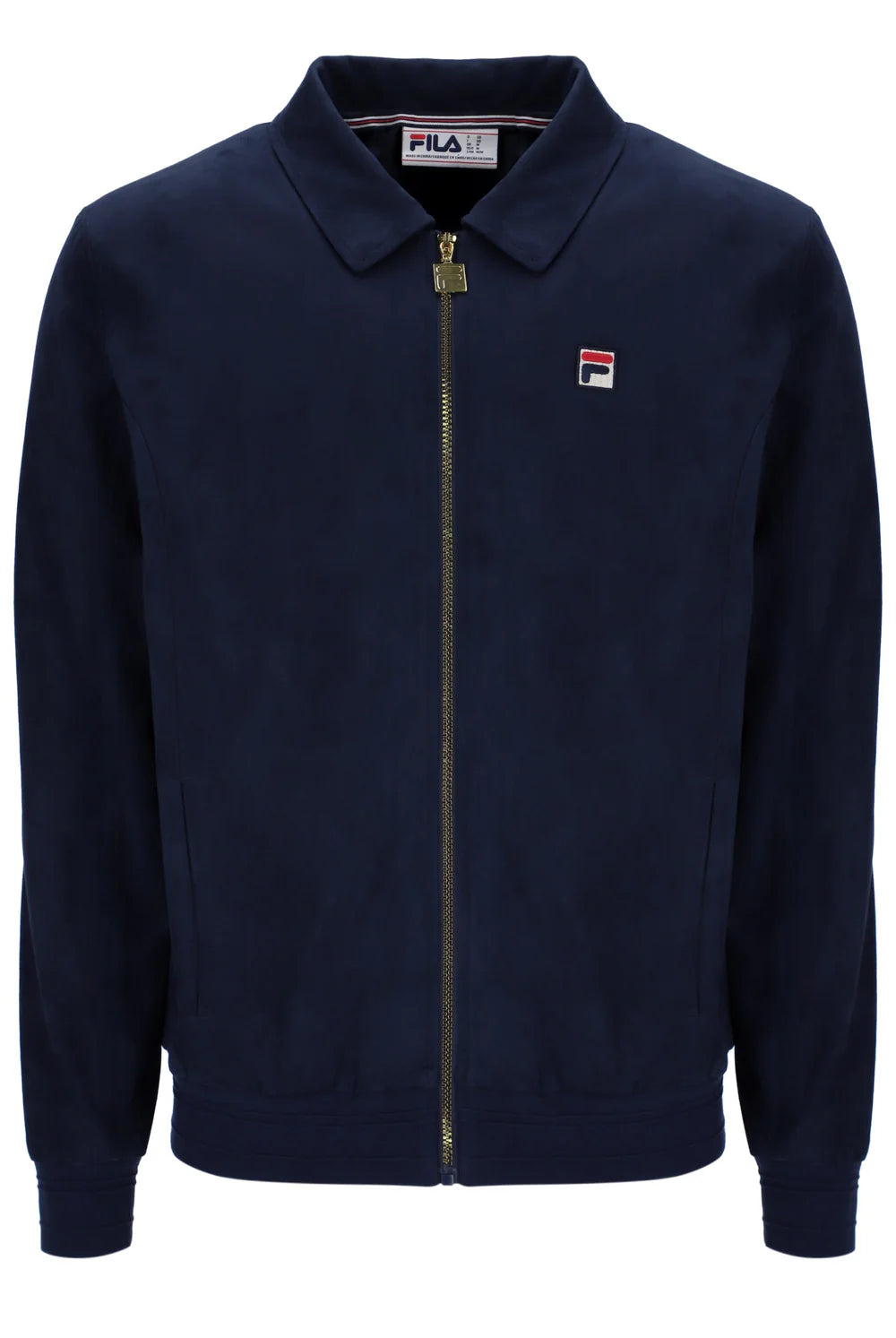 Fila Gold Francesco Suede Jacket with Raised Tipping Navy