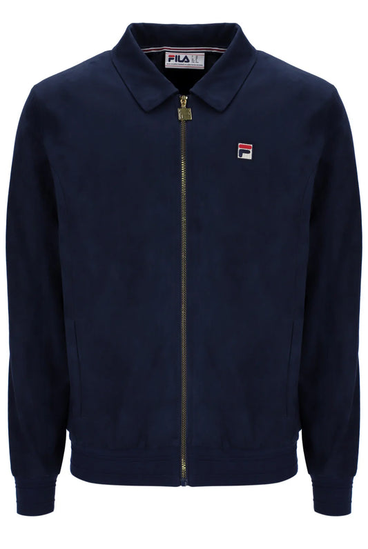 Fila Gold Francesco Suede Jacket with Raised Tipping Navy