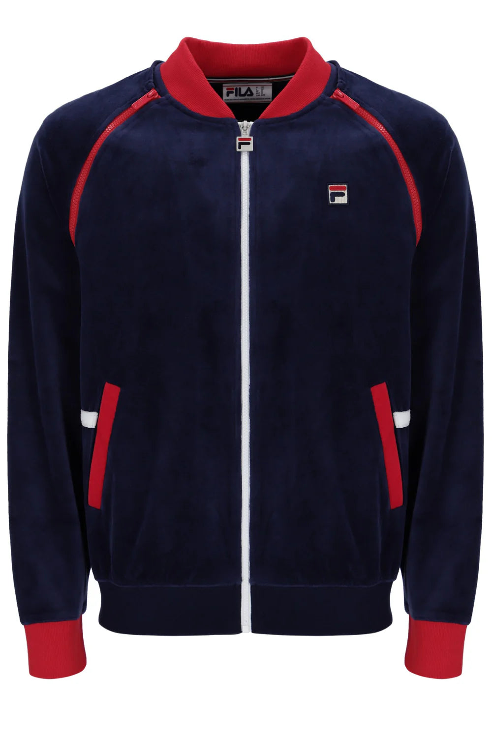 Fila Daniele Archive Versatile Velour Track Top in Navy/Red/White