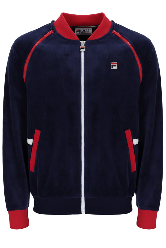 Fila Daniele Archive Versatile Velour Track Top in Navy/Red/White