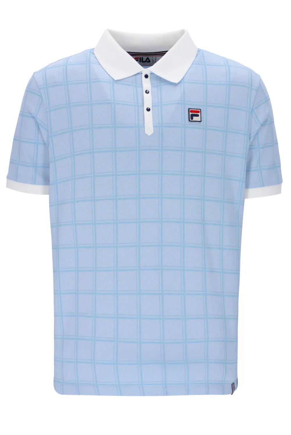Fila Ignazio Tonal Check Polo in Skyway