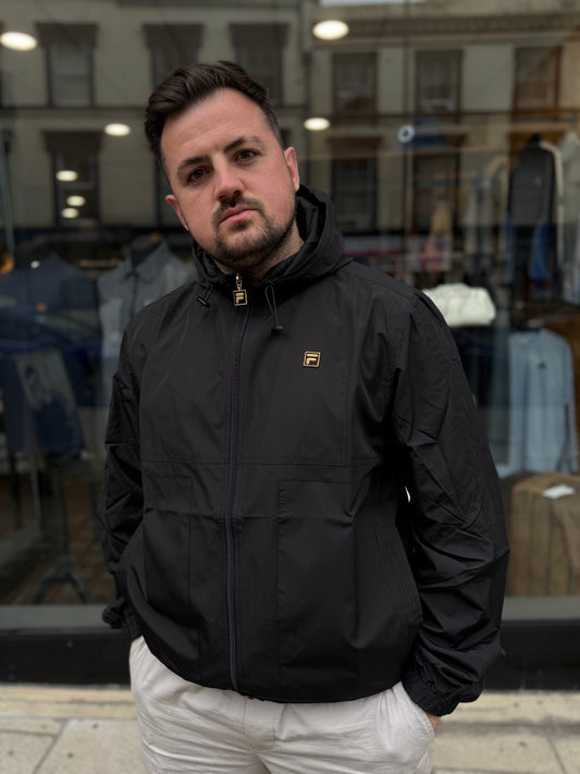 Fila Gold Ian Full Zip Jacket With Seam Detailing in black