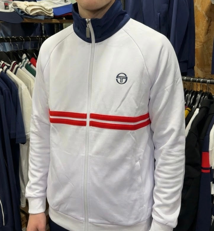 Sergio Tacchini New Dallas Track Top in White/Maritime Blue/Adrenaline Rush - RD1 Clothing
