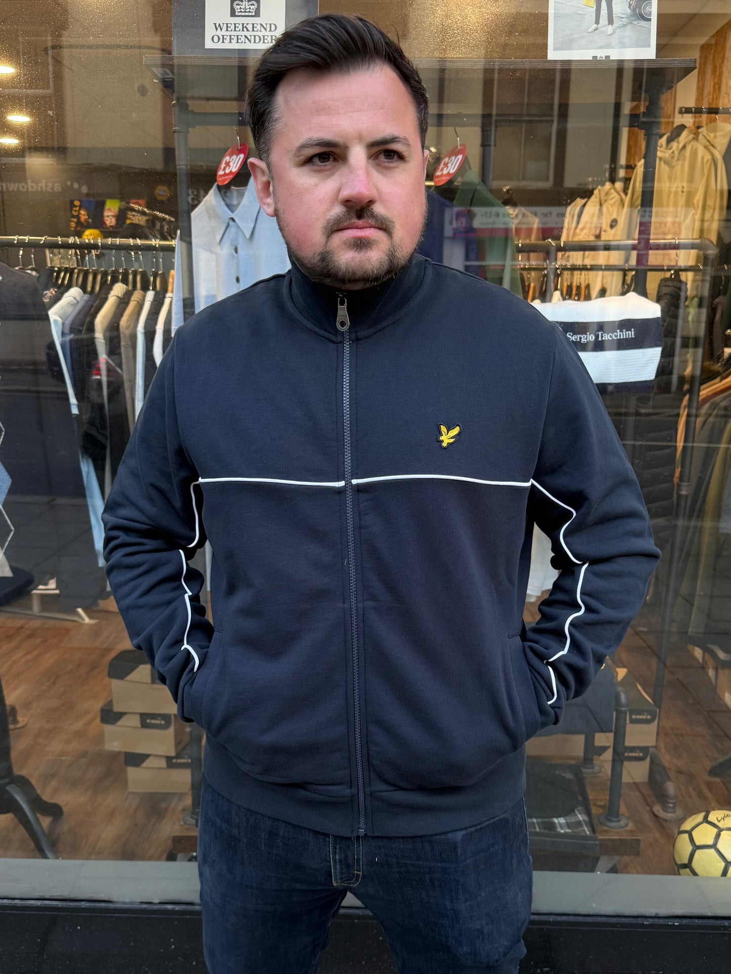 Lyle & Scott Piped Full Zip Track Top Navy
