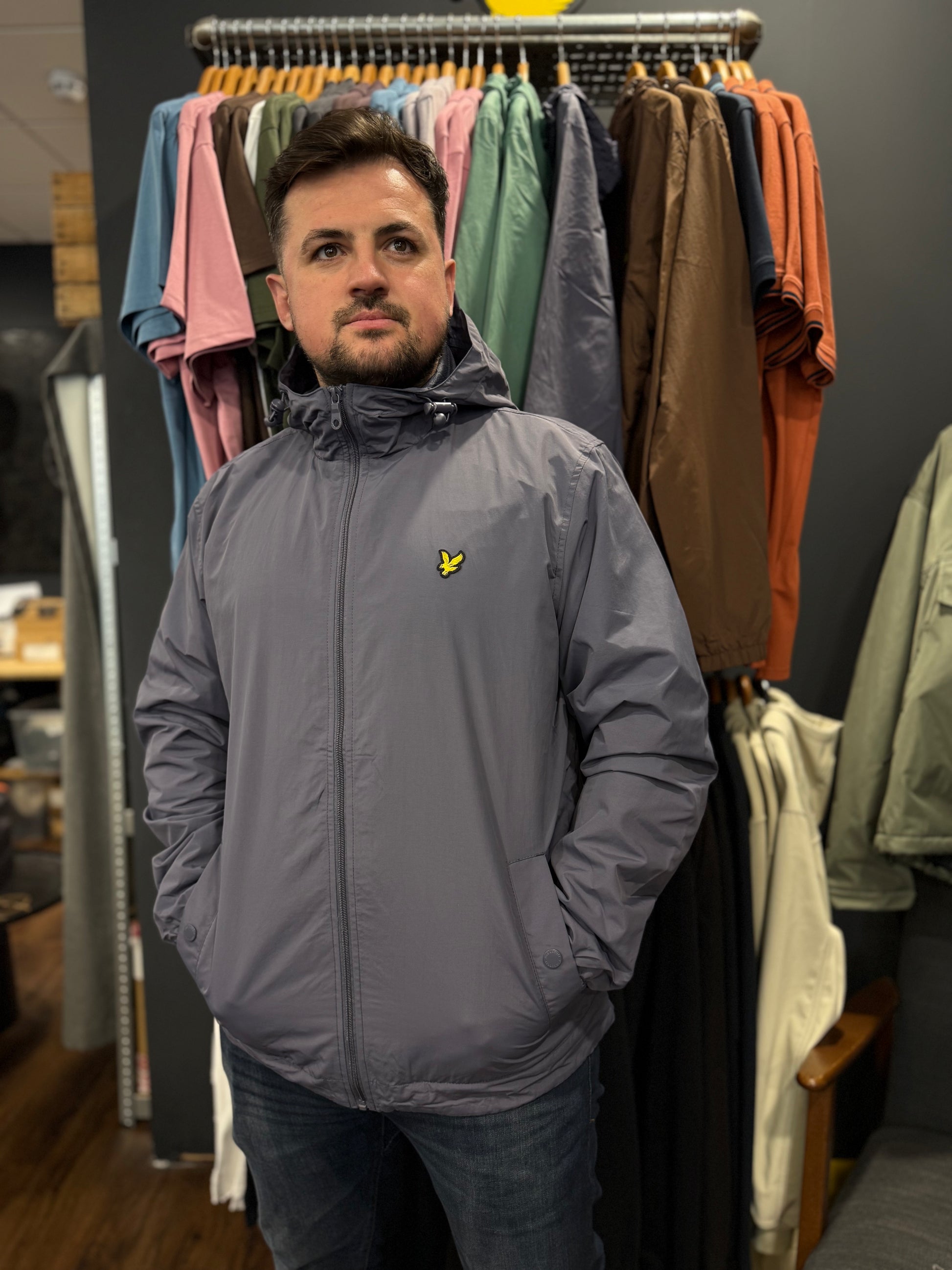 Lyle & Scott Zip Through Hooded Jacket Graystone - RD1 Clothing