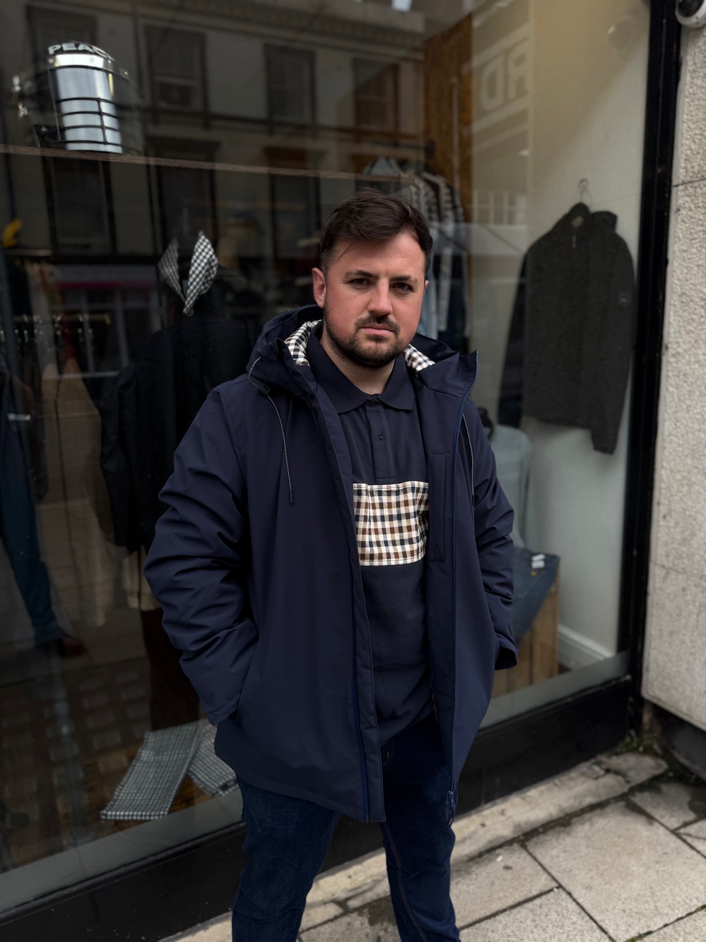 Aquascutum Active Shell Active Mid Parka Navy
