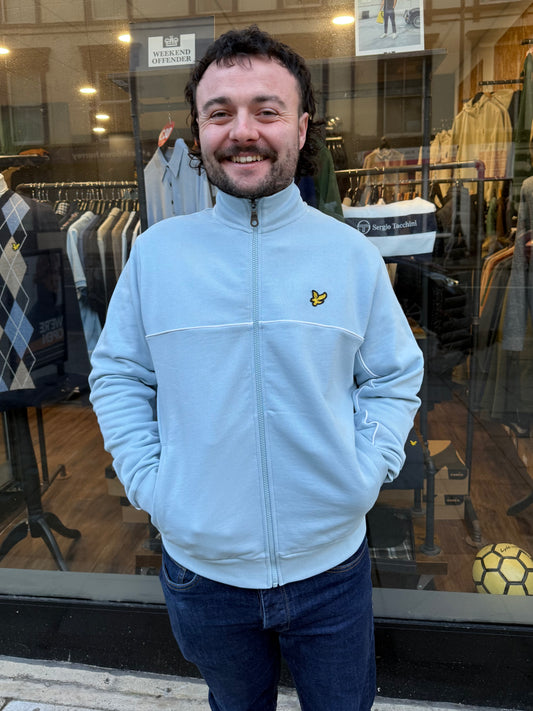 Lyle & Scott Piped Full Zip Track Top Opal Blue - RD1 Clothing
