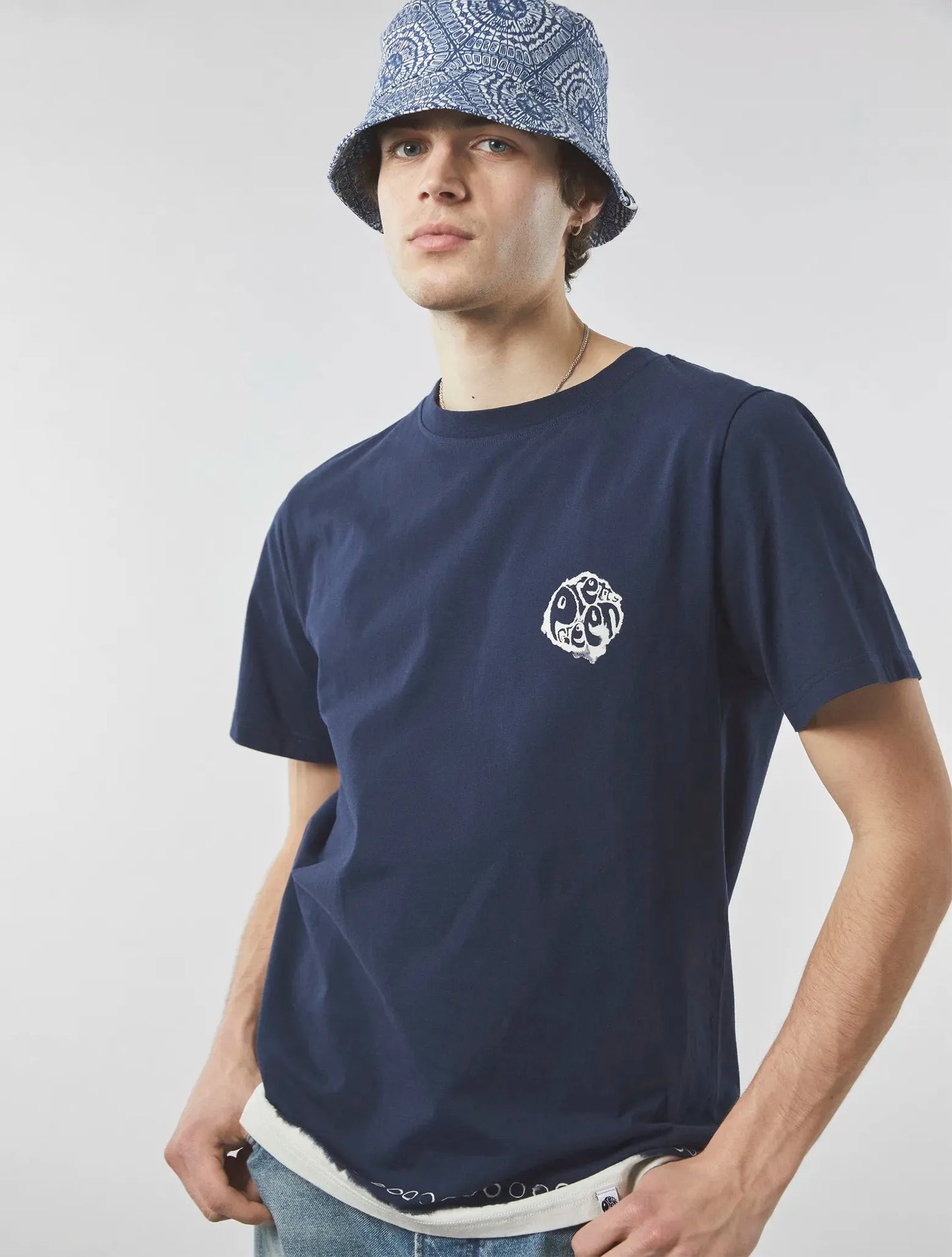 Pretty Green Anaheim Tye Dye Logo T-Shirt In Navy