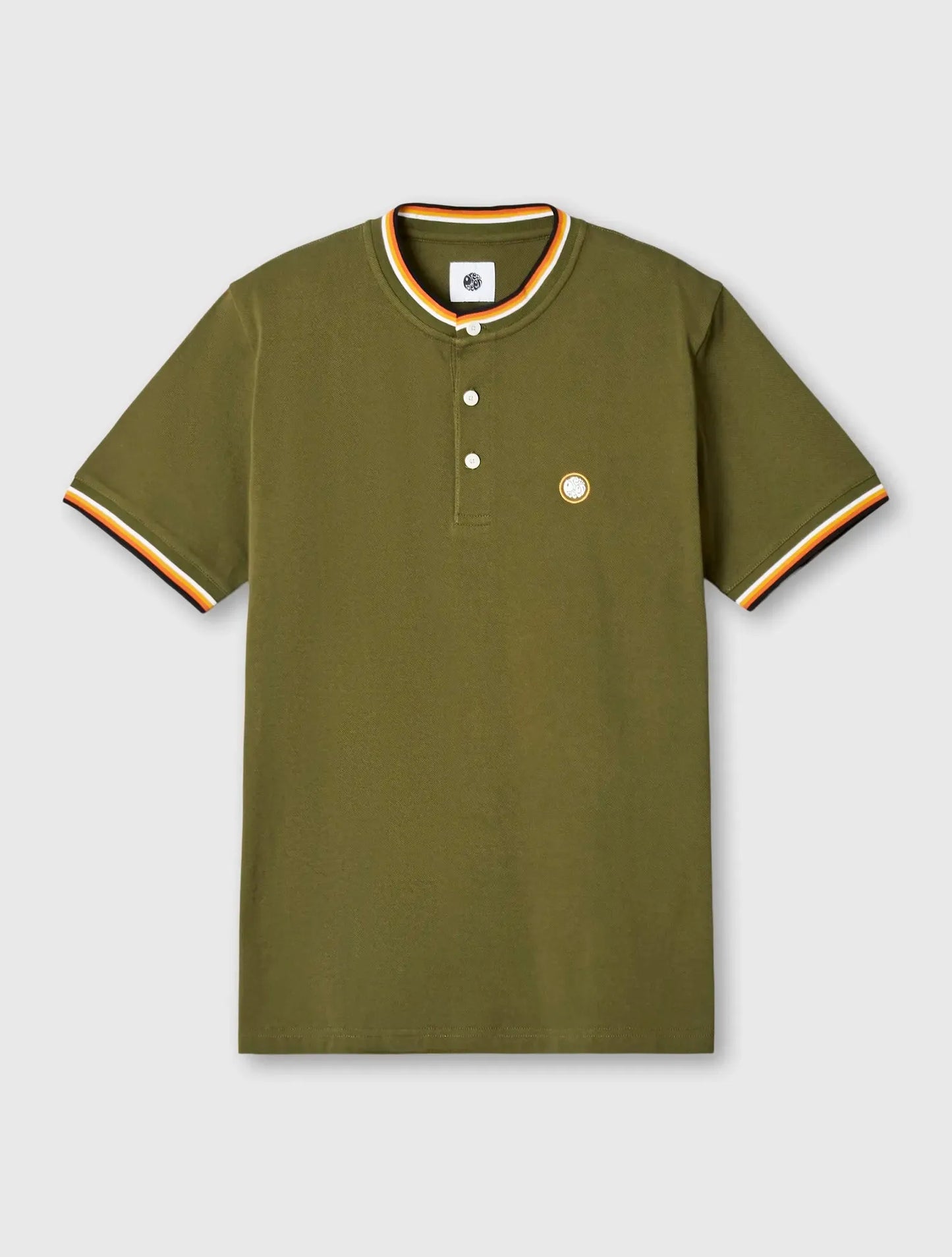 Pretty Green Pennington Grandad Polo In Khaki