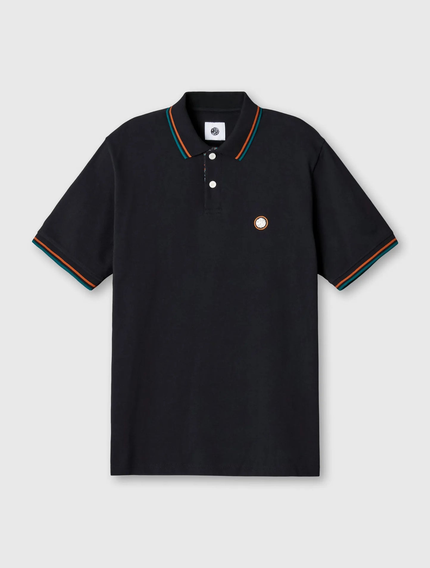 Pretty Green Wonderwall Paisley Placket Polo In Black