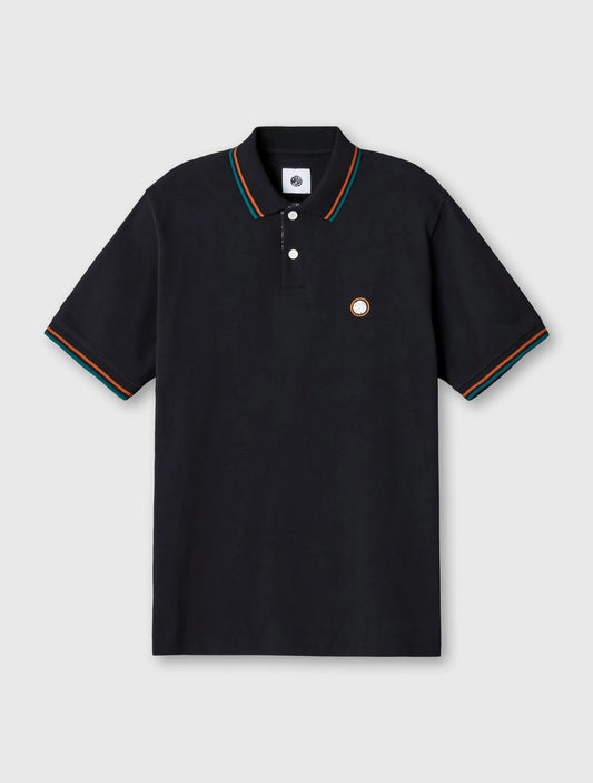 Pretty Green Wonderwall Paisley Placket Polo Black