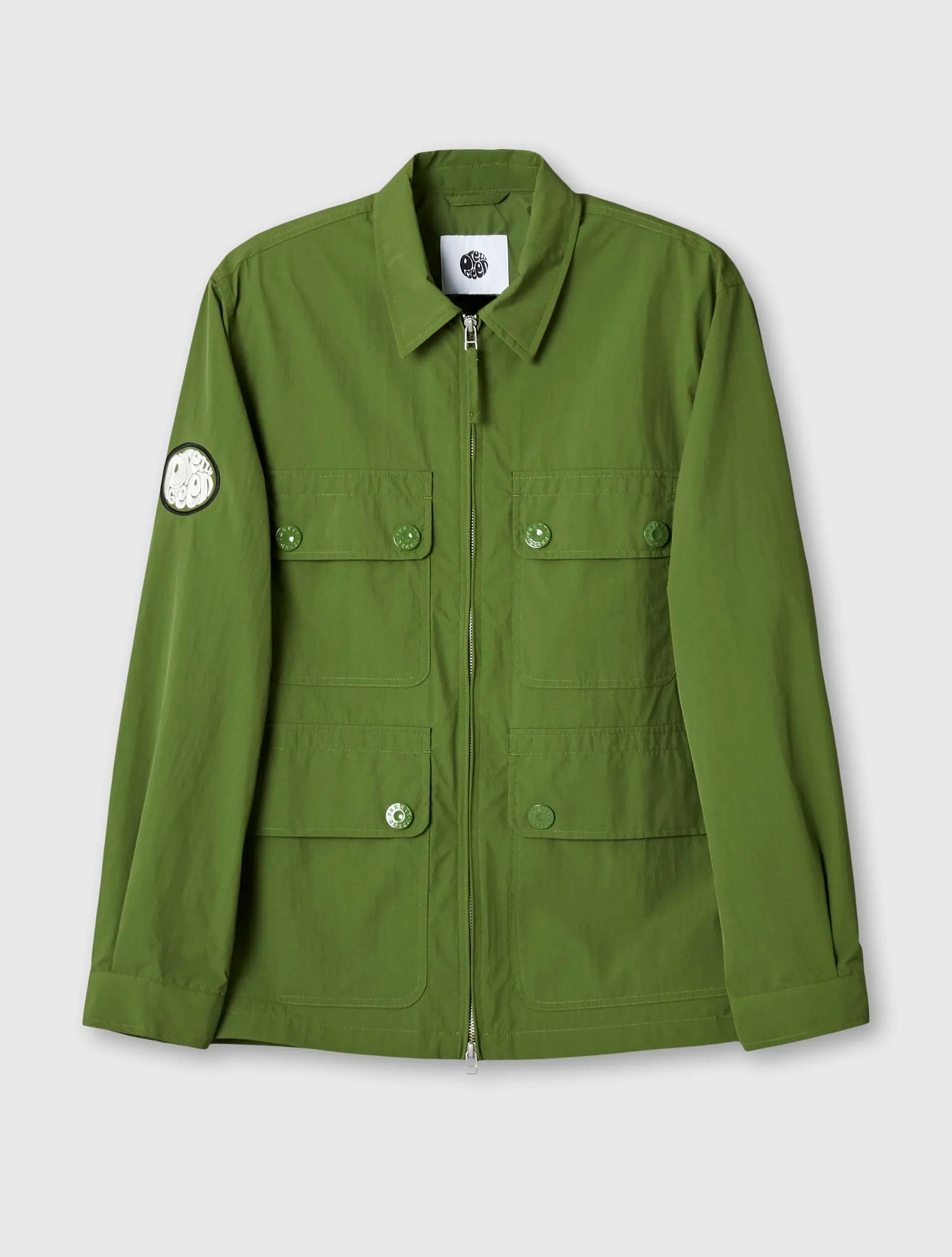 Pretty Green Live Forever Zip Up Overshirt In Green