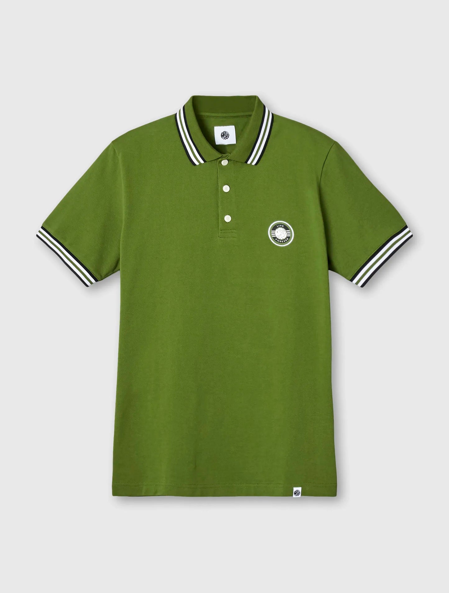 Pretty Green Live Forever Tipped Polo In Green