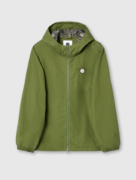 Pretty Green Feltham Paisley Hooded Jacket in Khaki