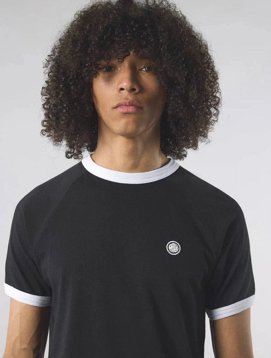 Pretty Green Boston Ringer T-Shirt Black - RD1 Clothing