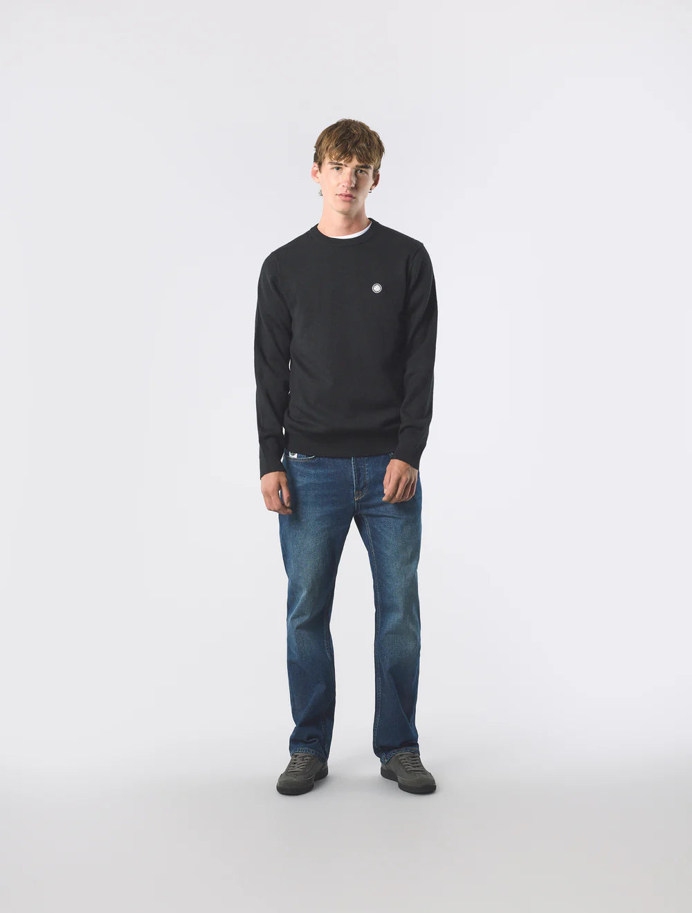 Pretty Green Crewneck Merino Blend Crew Black