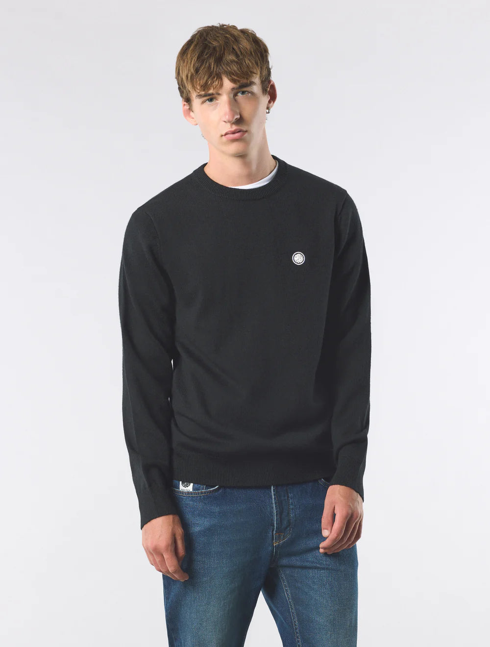 Pretty Green Crewneck Merino Blend Crew Black