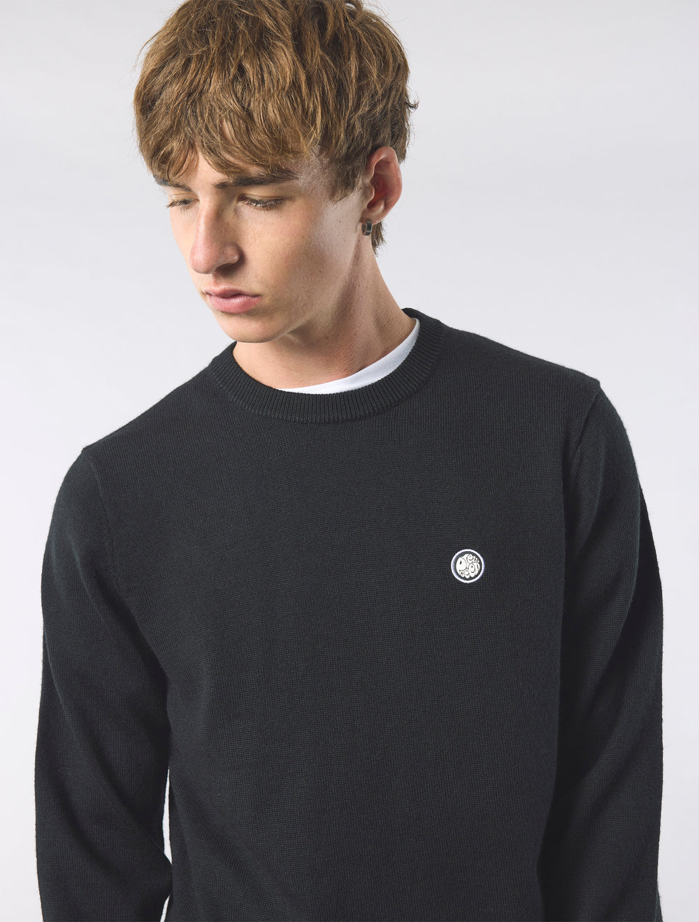 Pretty Green Crewneck Merino Blend Crew Black