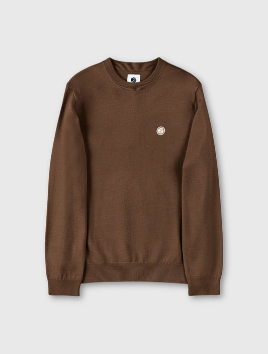Pretty Green Crewneck Merino Knit Jumper Brown - RD1 Clothing