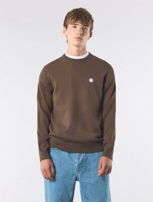 Pretty Green Crewneck Merino Knit Jumper Brown - RD1 Clothing