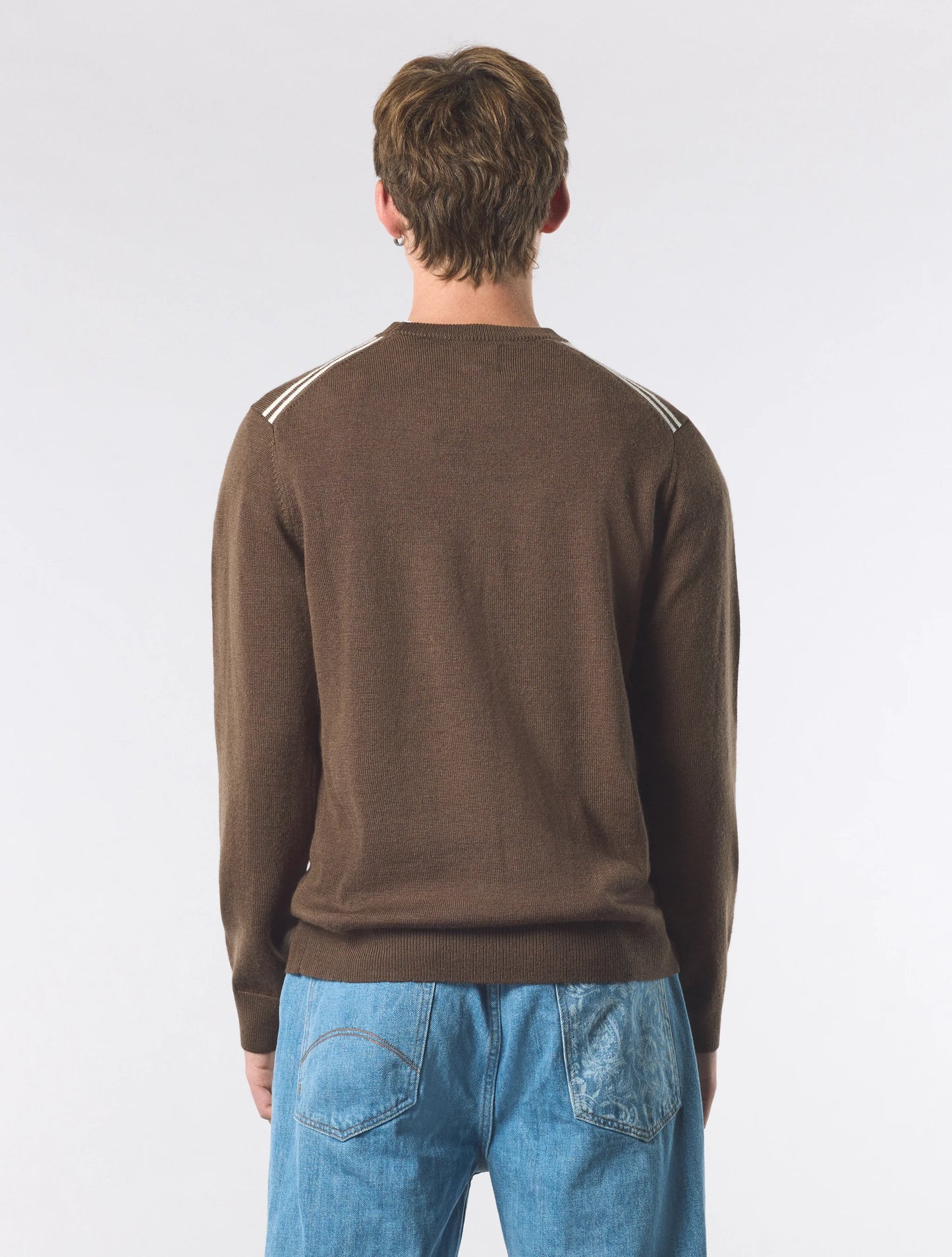 Pretty Green Crewneck Merino Knit Jumper Brown - RD1 Clothing