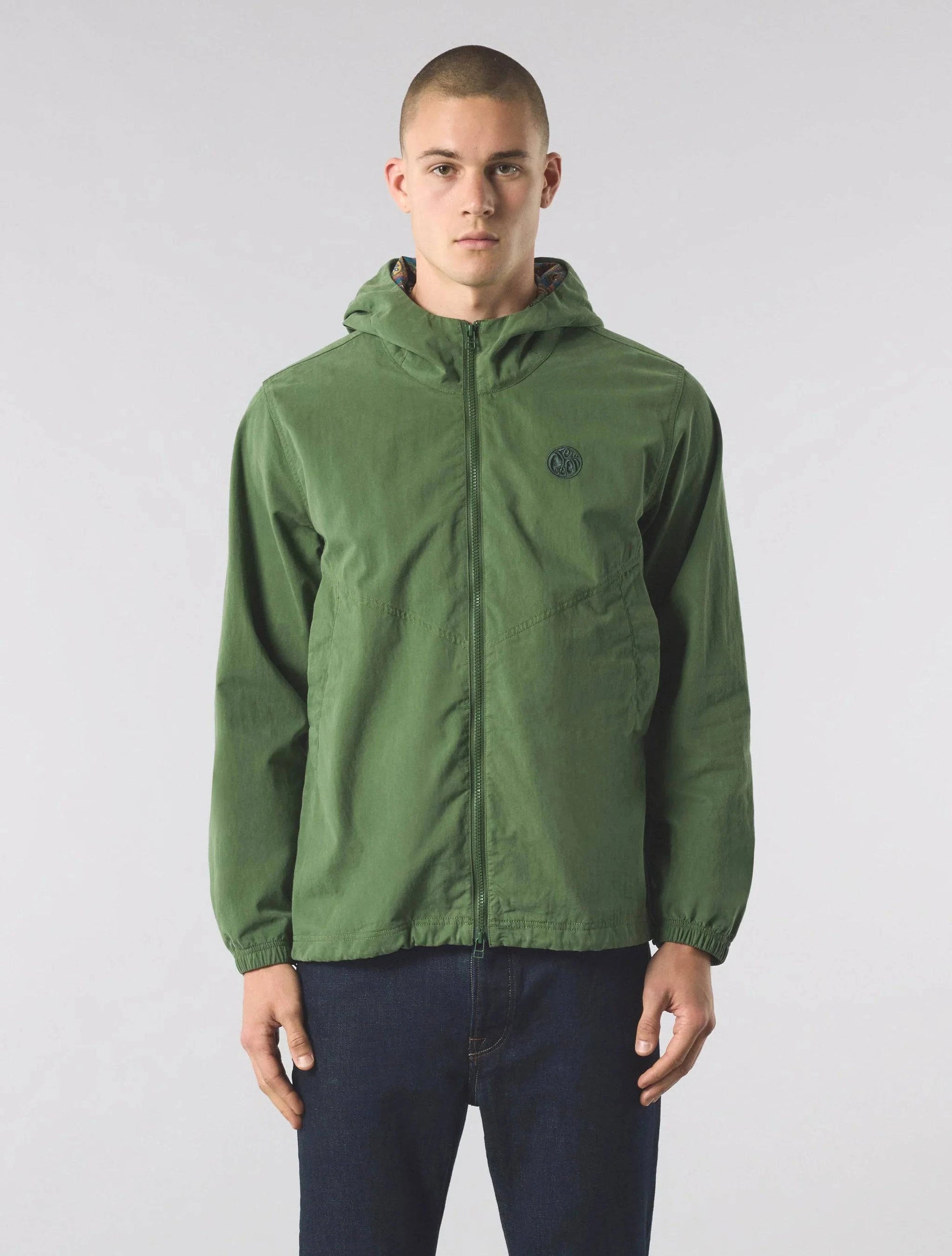 Pretty Green Feltham Paisley Hooded Jacket Khaki - Main Image