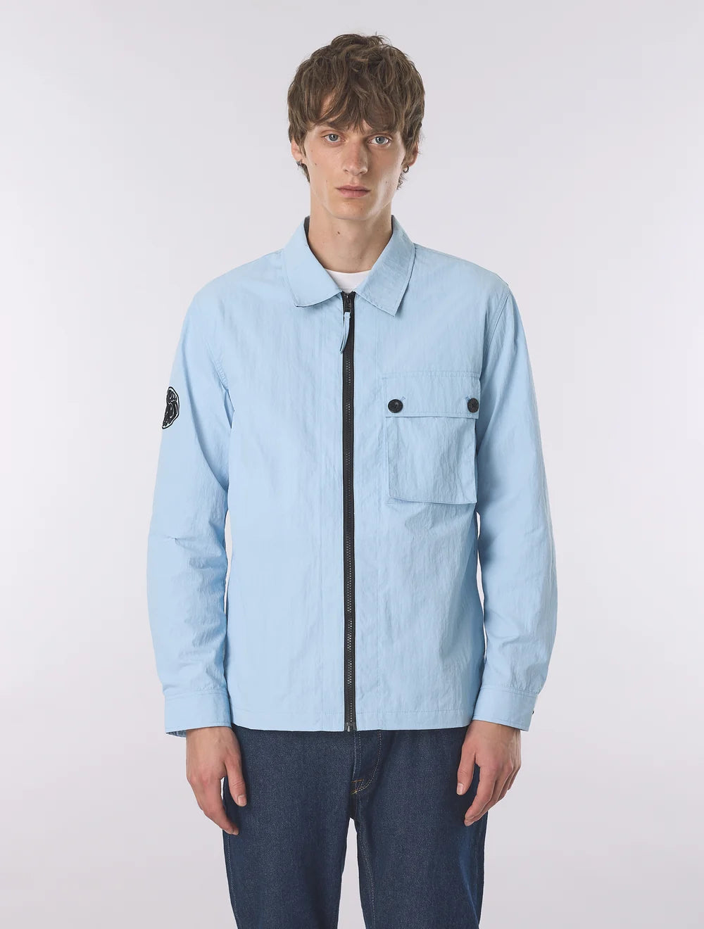 Pretty Green Heaton Overshirt Sky Blue