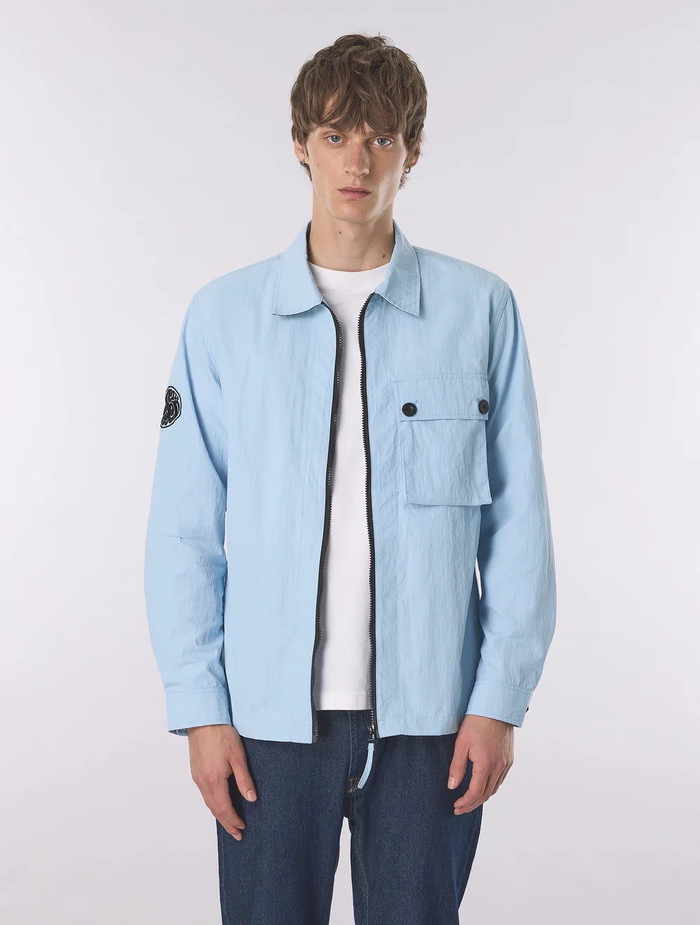 Pretty Green Heaton Overshirt Sky Blue