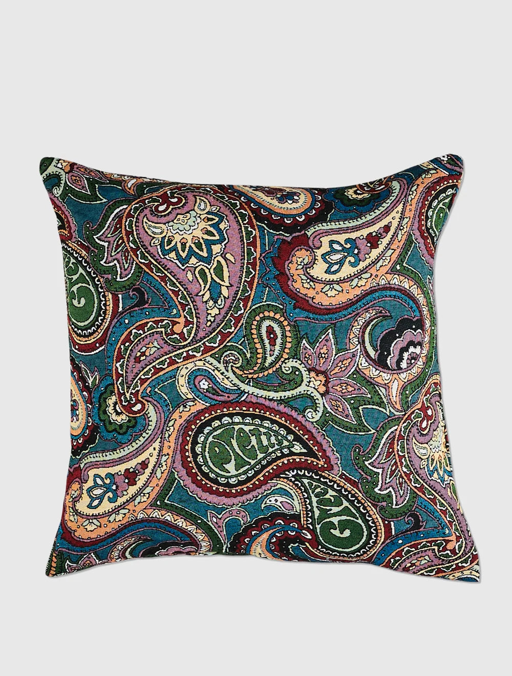 Pretty Green House paisley jacquard cushion cover in multicolour fabric