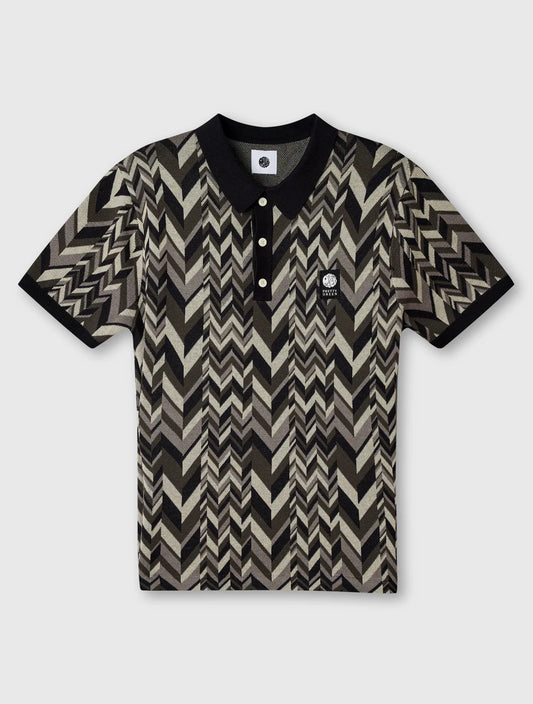 Pretty Green Starship Short Sleeve Knit Polo Black