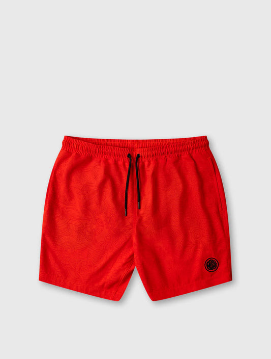 Pretty Green Resonance Water Reactive Swim Shorts Red