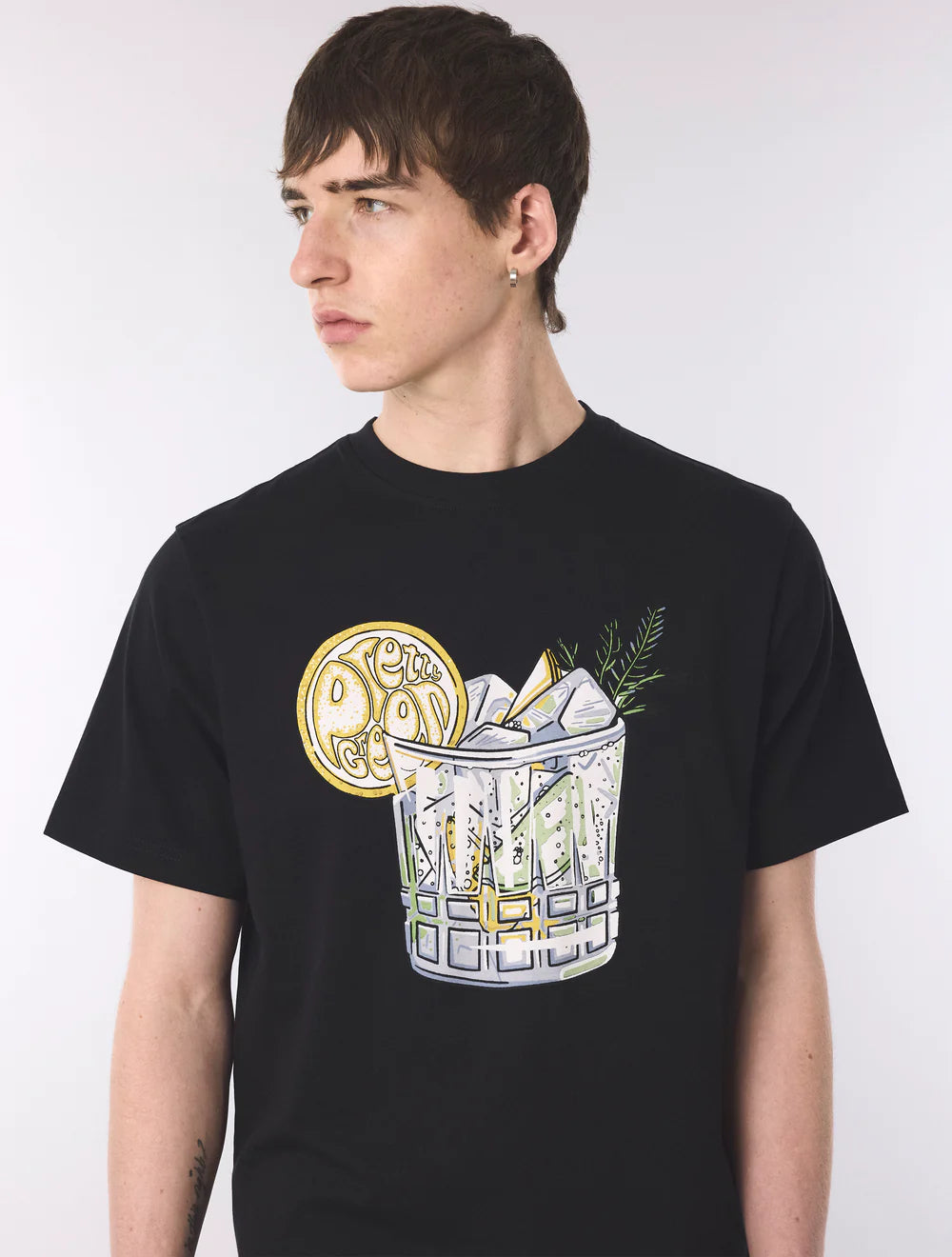 Pretty Green Gin And Tonic T-Shirt Black - RD1 Clothing