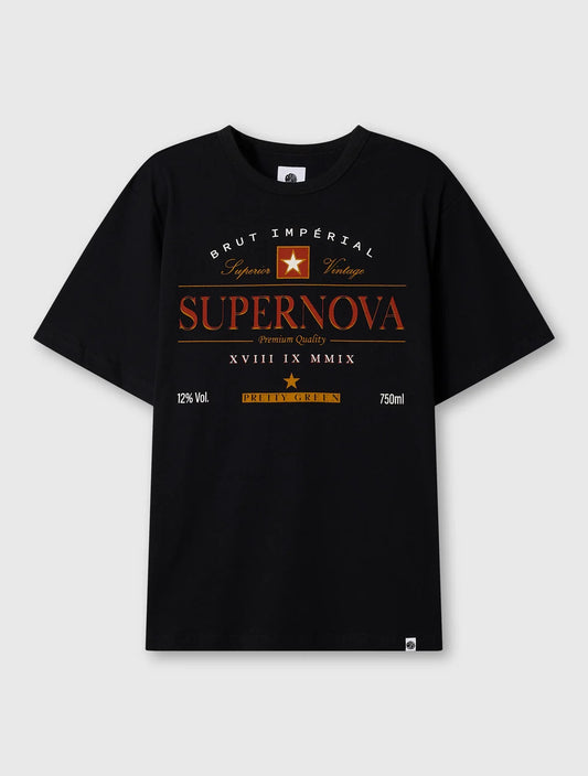 Pretty Green Supernova Graphic T-Shirt Black