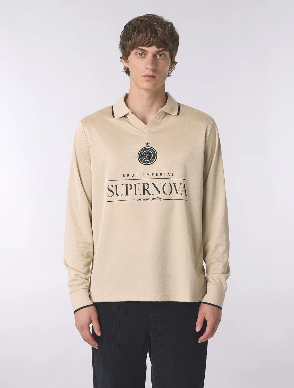 Pretty Green Supernova Football Top Champagne