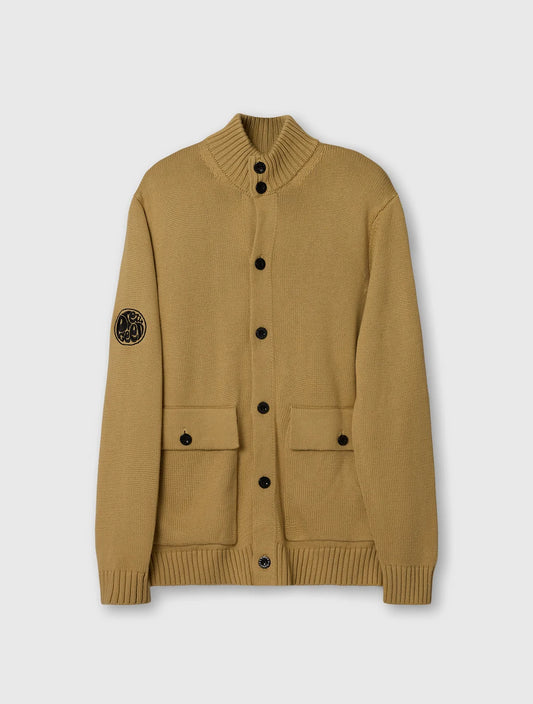 Pretty Green Temperance Funnel Neck Knitted Jumper Camel
