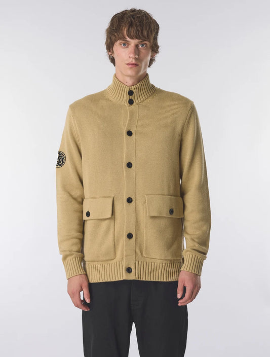 Pretty Green Temperance Funnel Neck Knitted Jumper Camel