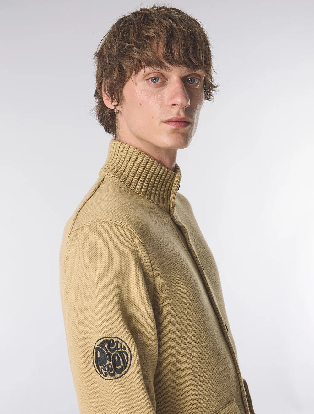 Pretty Green Temperance Funnel Neck Knitted Jumper Camel