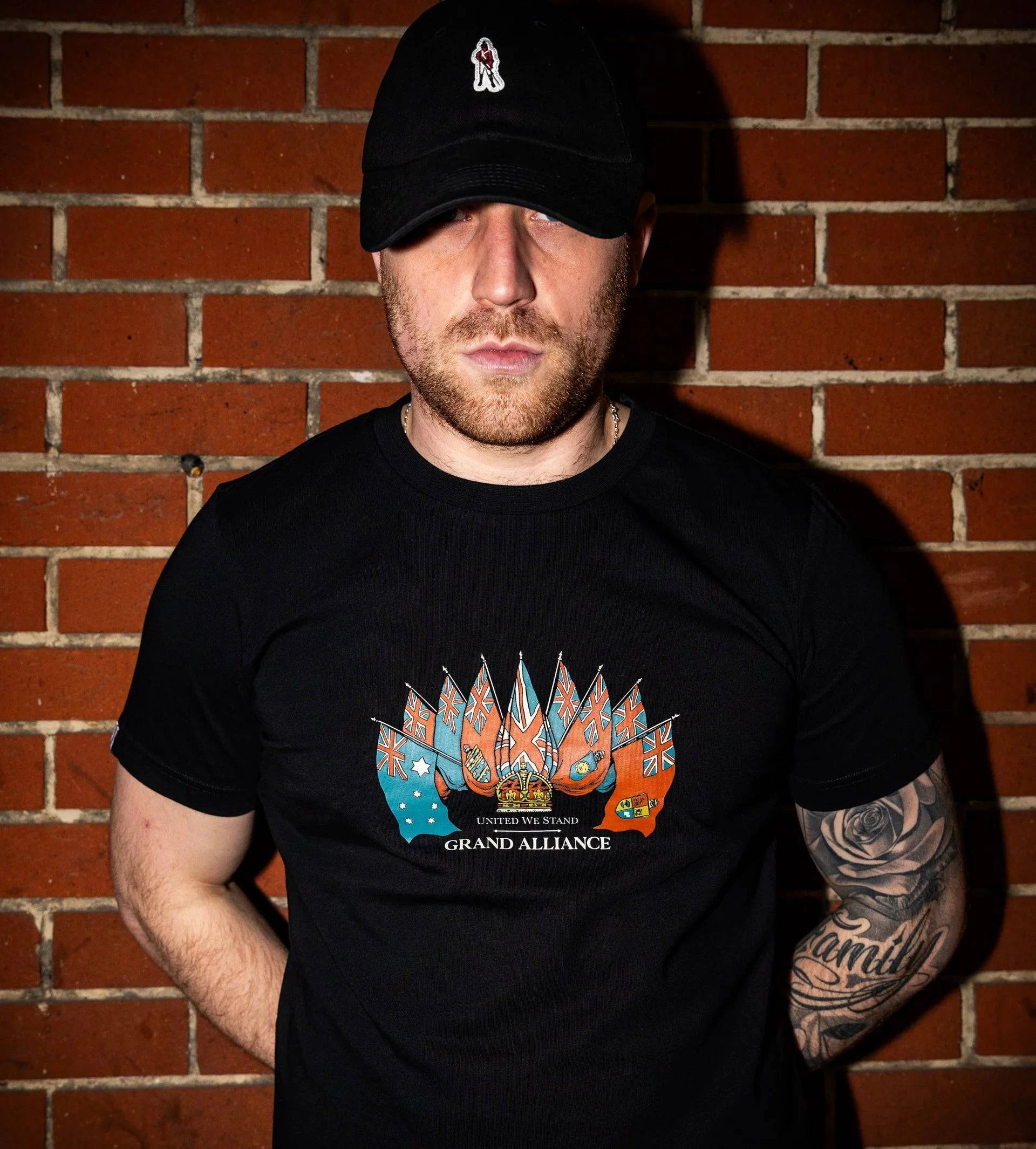 Grand Alliance United We Stand Slim Fit T-Shirt In Black - RD1 Clothing