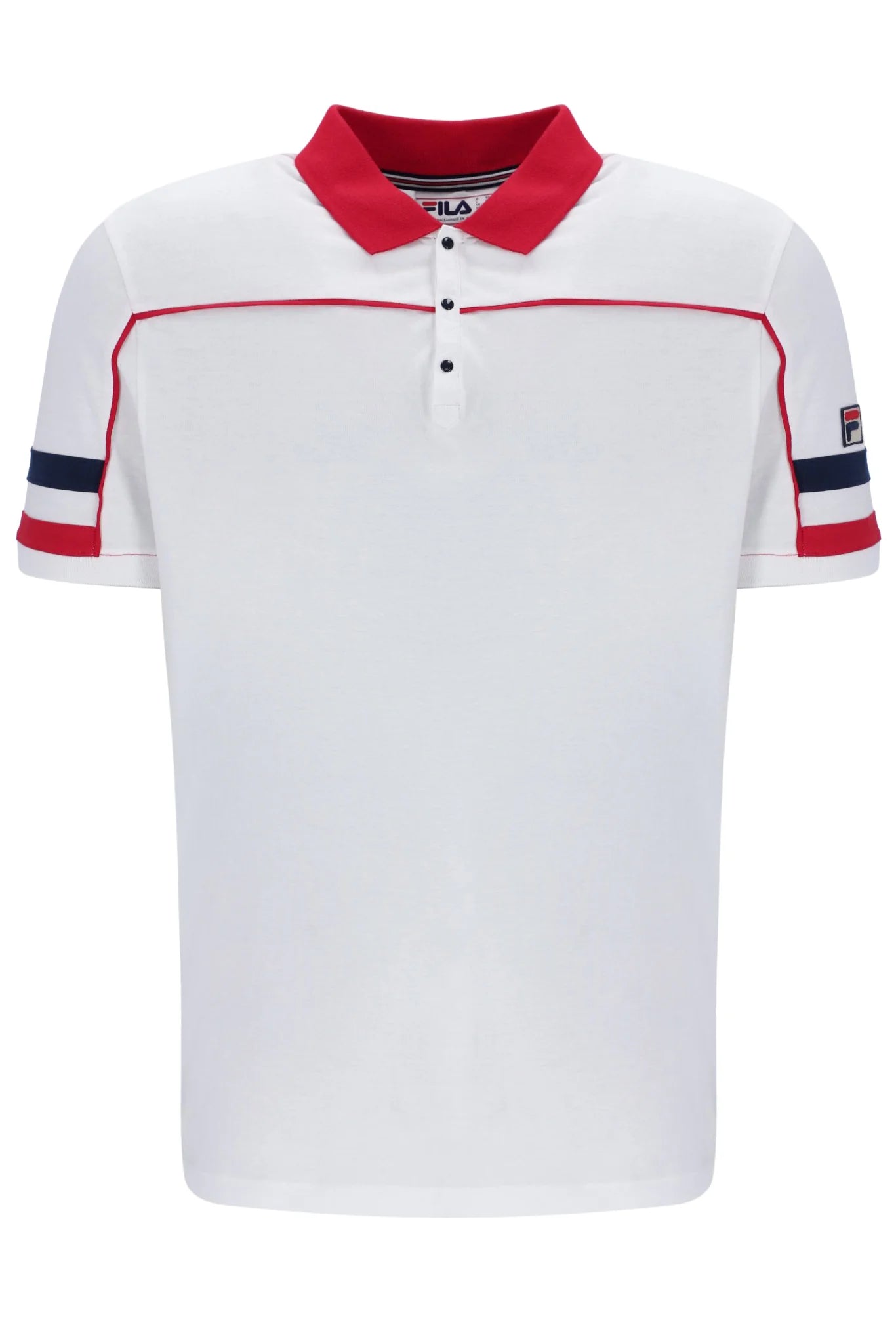 Fila Grandslam Piping Polo Top In White/Red