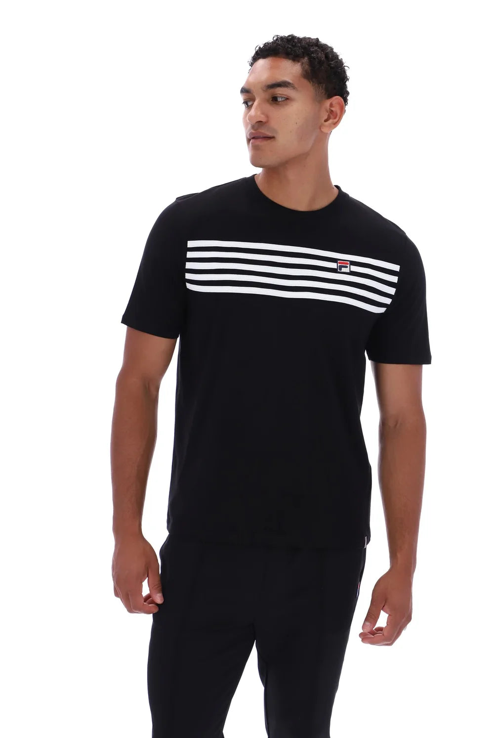 Fila Vintage Hanford Stripe T-Shirt Black/White