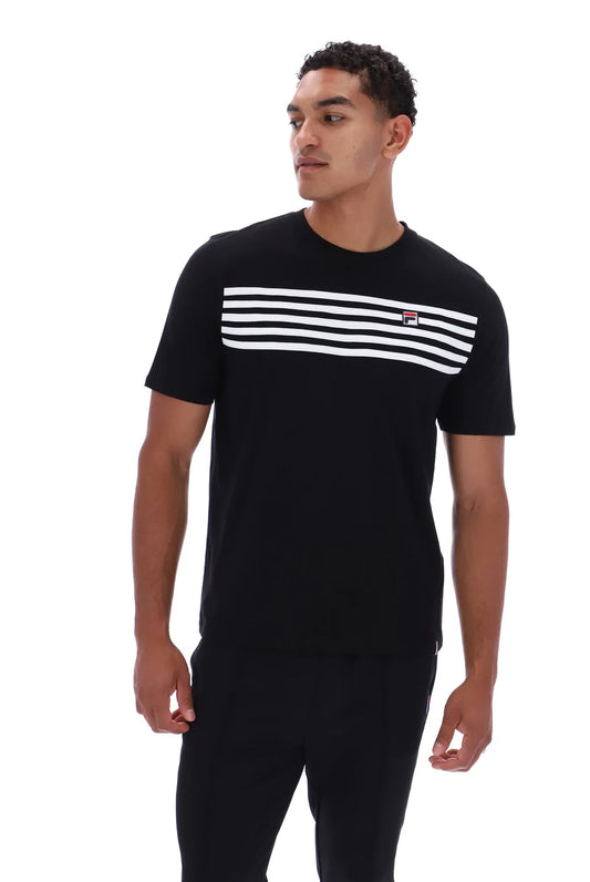 Fila Vintage Hanford Stripe T-Shirt Black/White