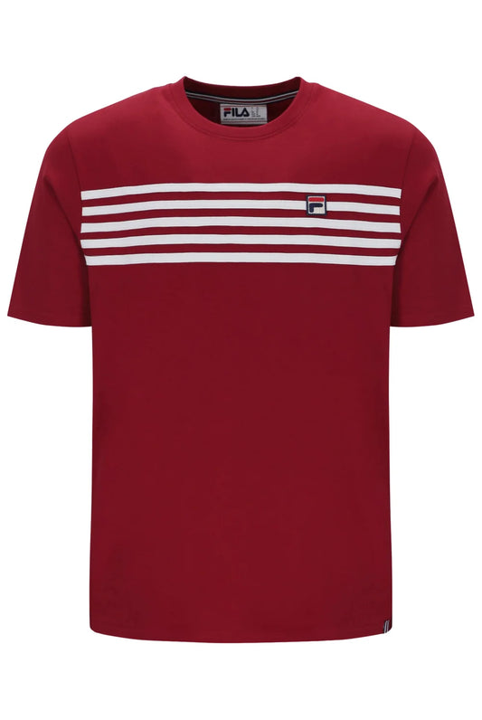 Fila Vintage Hanford Stripe T-Shirt Sun Dried Tomato/White