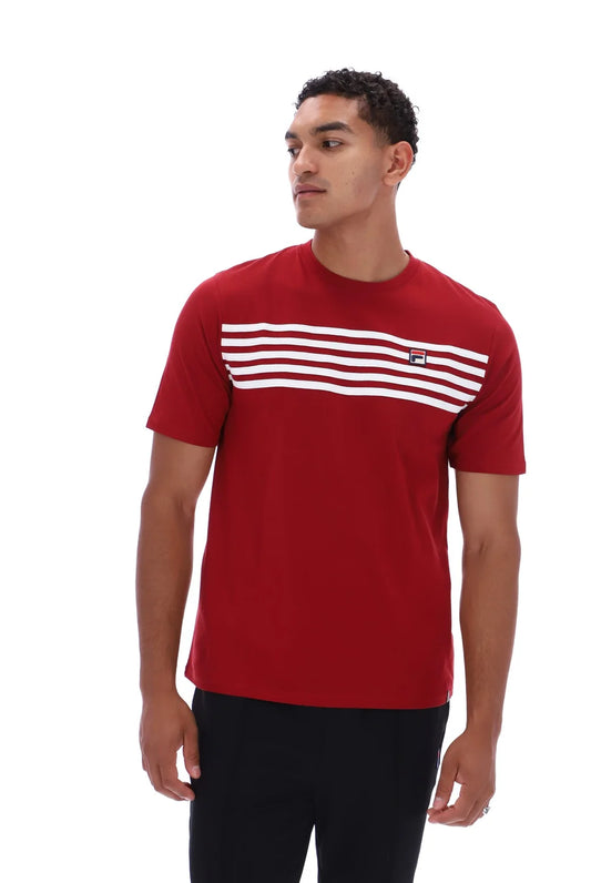 Fila Vintage Hanford Stripe T-Shirt Sun Dried Tomato/White