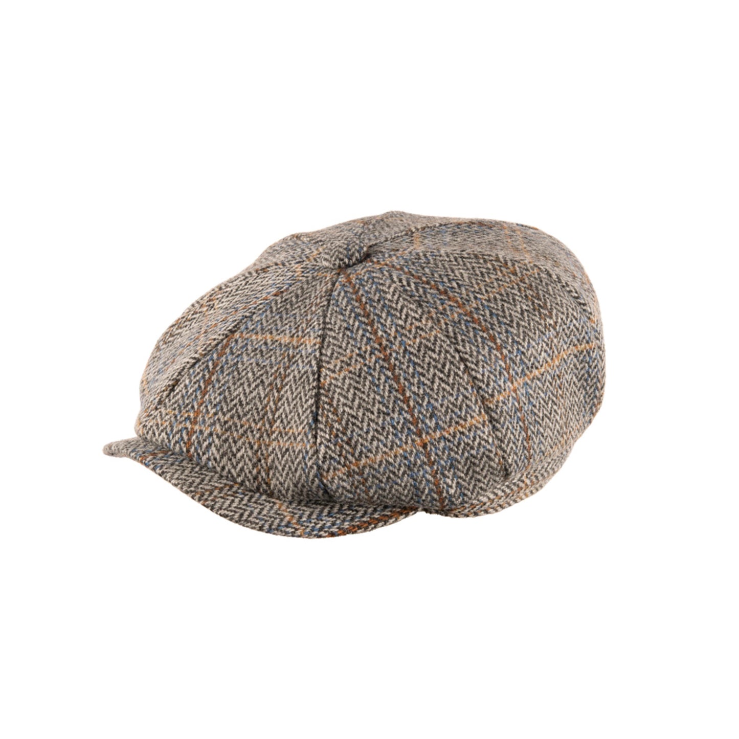 Carlyle Tweed Newsboy Cap Jumbo Herringbone Grey
