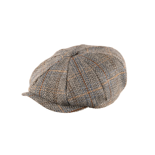 Carlyle Tweed Newsboy Cap Jumbo Herringbone Grey