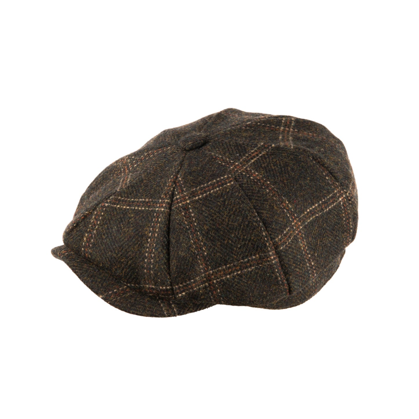 Carlyle Tweed Newsboy Cap Window Pane Green