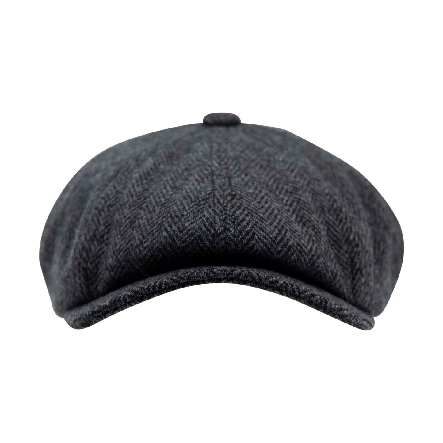 Carlyle Jumbo Herringbone Wool Newsboy Cap Grey