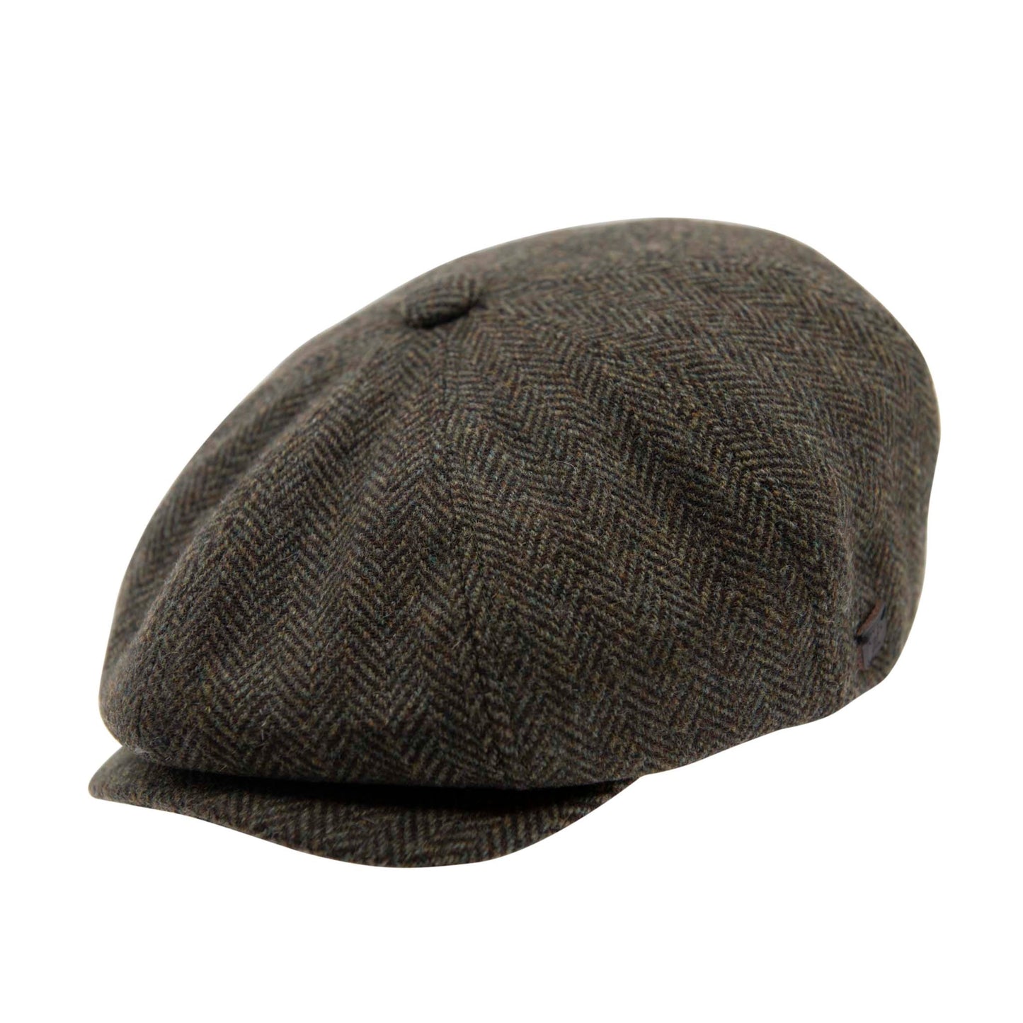 Carlyle Jumbo Herringbone Wool Newsboy Cap Brown